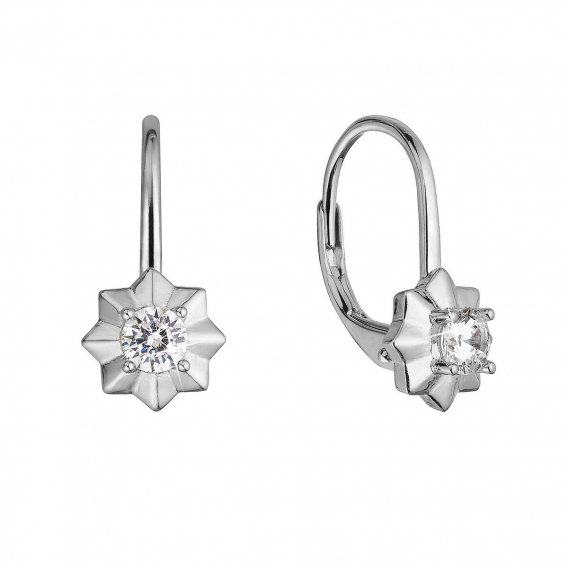 Obrázok pre Strieborné náušnice hviezdičky so zirkónom 11505.1 crystal