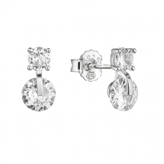 Obrázok pre Strieborné náušnice kôstky s 2 zirkónmi 11432.1 crystal