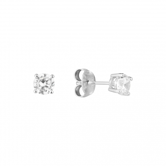 Obrázok pre Strieborné náušnice kôstky s okrúhlym zirkónom 11530.1 crystal