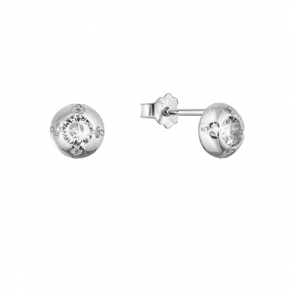 Obrázok pre Strieborné náušnice kôstky so zirkónmi 11520.1 crystal