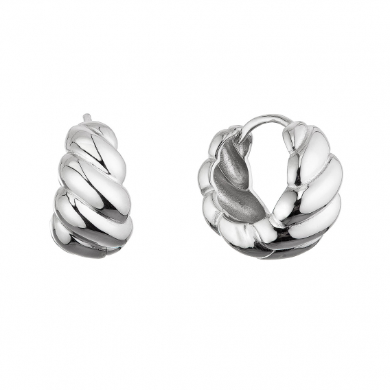 Obrázok pre Strieborné náušnice kruhy CROISSANT 61080