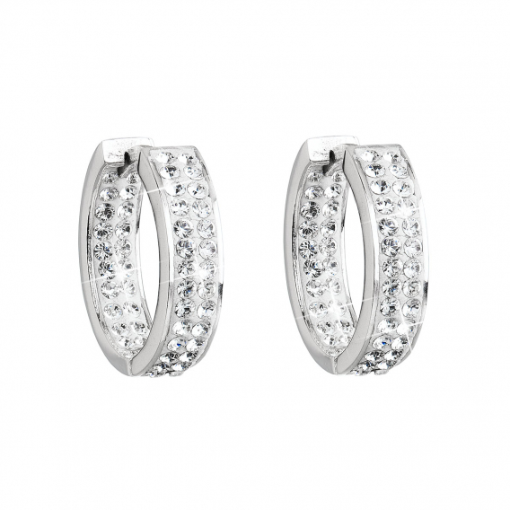 Obrázok pre Strieborné náušnice kruhy s kryštálmi Swarovski biely kruh 31120.1