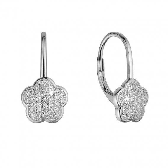 Obrázok pre Strieborné náušnice kvietky so zirkónmi 11503.1 crystal