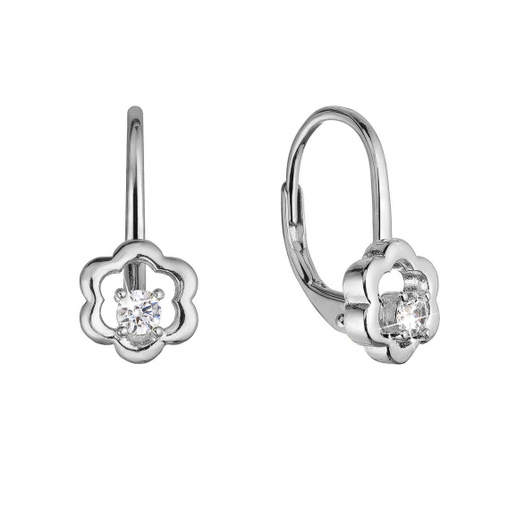 Obrázok pre Strieborné náušnice kvietky so zirkónom 11504.1 crystal