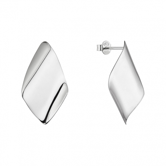 Obrázok pre Strieborné náušnice lesklé kosoštvorce 61082