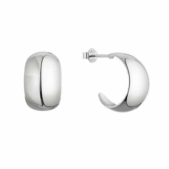 Obrázok pre Strieborné náušnice lesklé polkruhy 61090