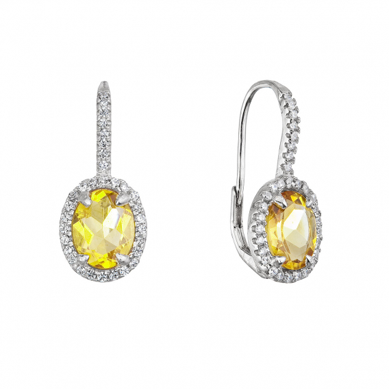 Obrázok pre Strieborné náušnice luxusné s citríny 11492.3