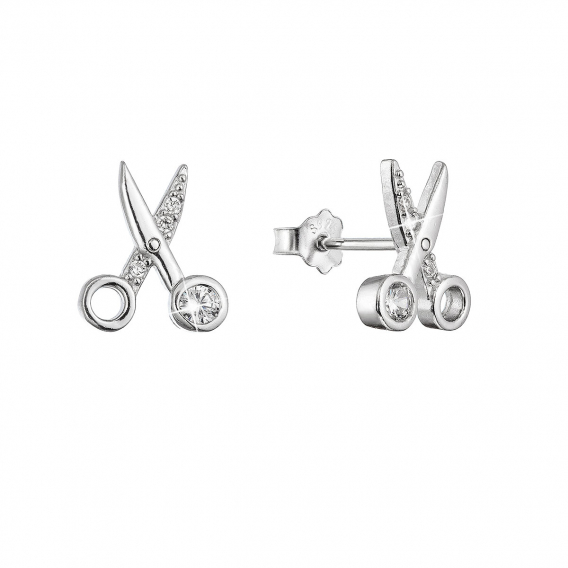 Obrázok pre Strieborné náušnice nožnice so zirkónmi 11525.1 crystal