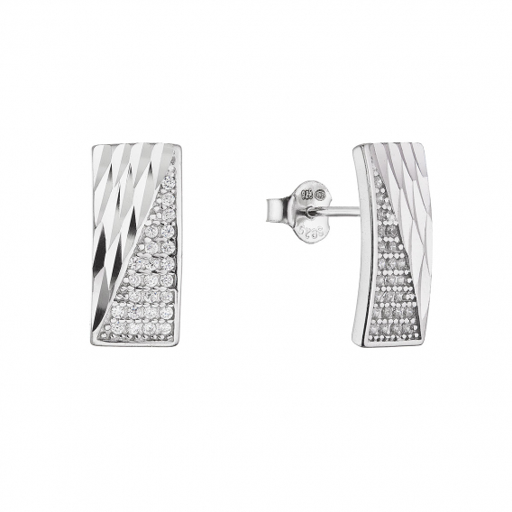 Obrázok pre Strieborné náušnice obdĺžniky 11694.1