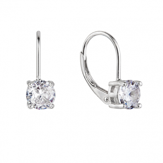 Obrázok pre Strieborné náušnice okrúhle so zirkónmi 11477.1 crystal
