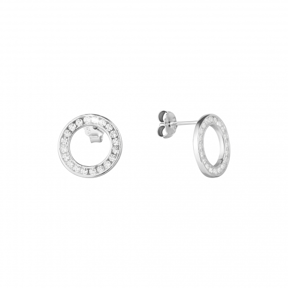 Obrázok pre Strieborné náušnice okrúhle so zirkónmi 11551.1 crystal