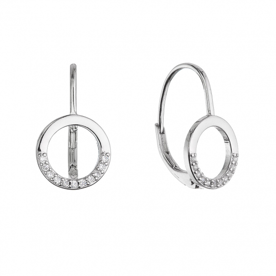 Obrázok pre Strieborné náušnice okrúhle so zirkónmi 11700.1 crystal
