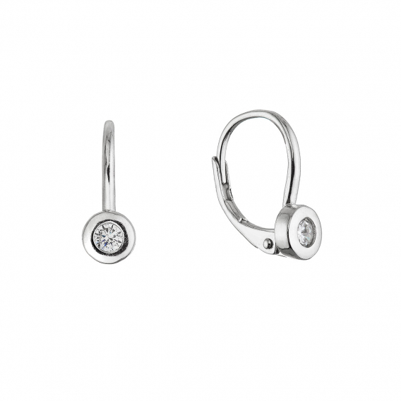 Obrázok pre Strieborné náušnice okrúhle so zirkónom 11616.1