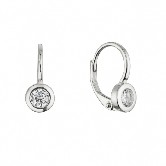 Obrázok pre Strieborné náušnice okrúhle so zirkónom 11617.1