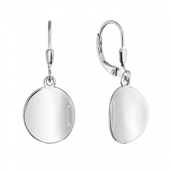 Obrázok pre Strieborné náušnice prehnuté placky 61059