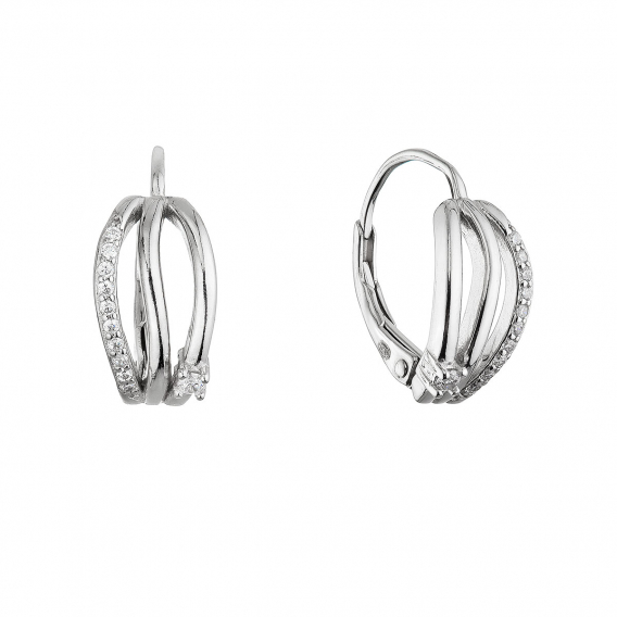 Obrázok pre Strieborné náušnice prepletané polkruhy 11683.1