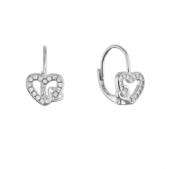 Obrázok pre Strieborné náušnice prepletené srdiečka 11718.1