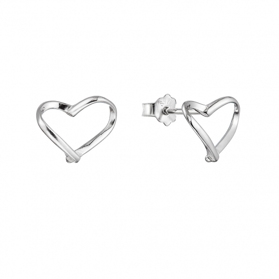 Obrázok pre Strieborné náušnice rozverné srdiečka 61035
