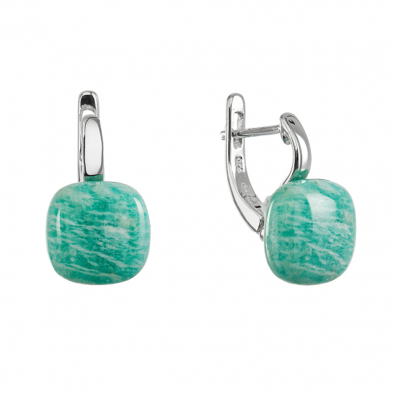Obrázok pre Strieborné náušnice s amazonitom 11732.3