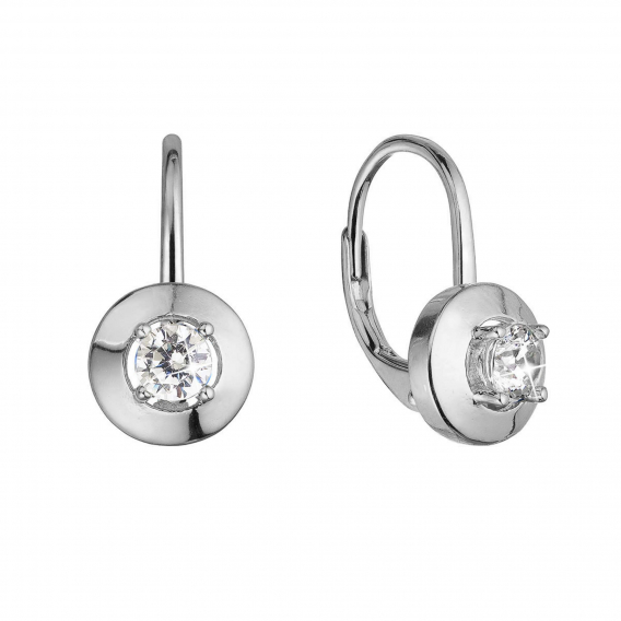 Obrázok pre Strieborné náušnice s bielym zirkónom 11510.1 crystal
