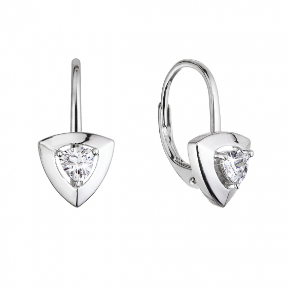 Obrázok pre Strieborné náušnice s bielym zirkónom 11512.1 crystal