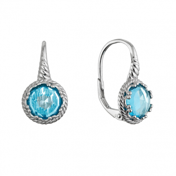 Obrázok pre Strieborné náušnice s krúteným motívom 11659.3 modré