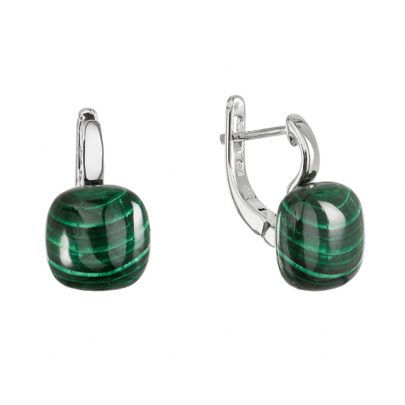 Obrázok pre Strieborné náušnice s malachitom 11732.3