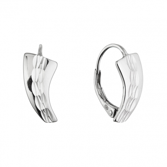 Obrázok pre Strieborné náušnice s ozdobným prelisovaním 61076