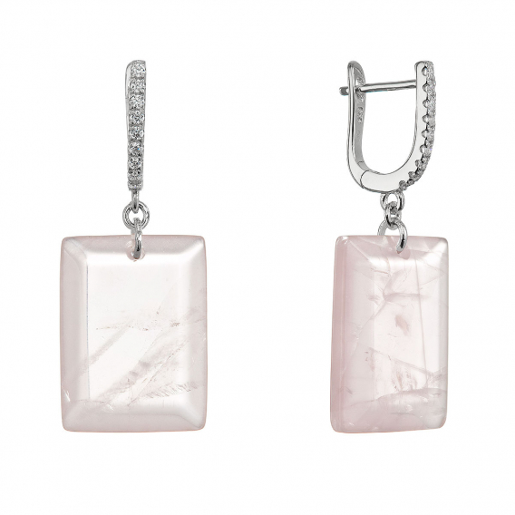 Obrázok pre Strieborné náušnice s ruženínom 11743.3