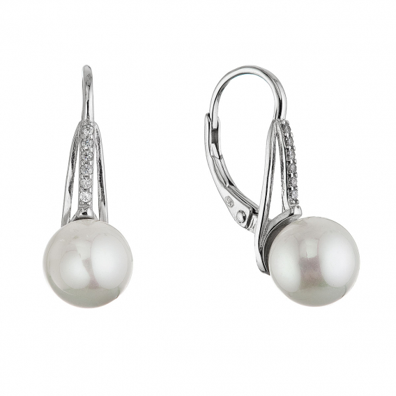 Obrázok pre Strieborné náušnice s shell perlou 11687.1