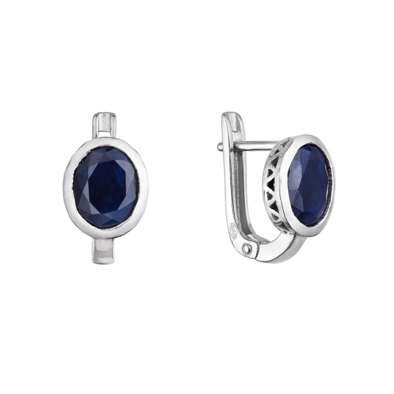 Obrázok pre Strieborné náušnice s temne modrými zafírmi 11493.3 dark sapphire