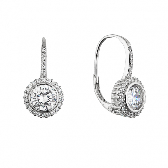 Obrázok pre Strieborné náušnice s výrazným okrúhlym zirkónom 11636.1