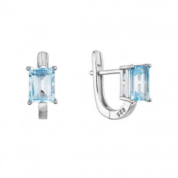 Obrázok pre Strieborné náušnice so sky blue topazy 11498.3