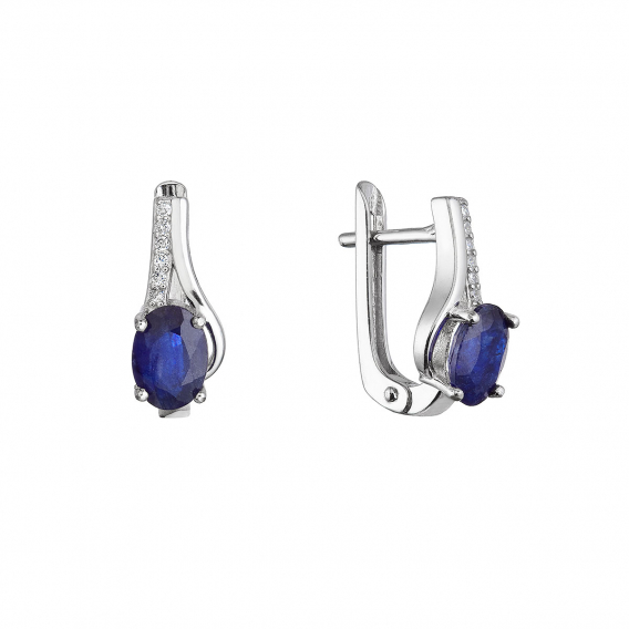 Obrázok pre Strieborné náušnice so zafírmi 11488.3