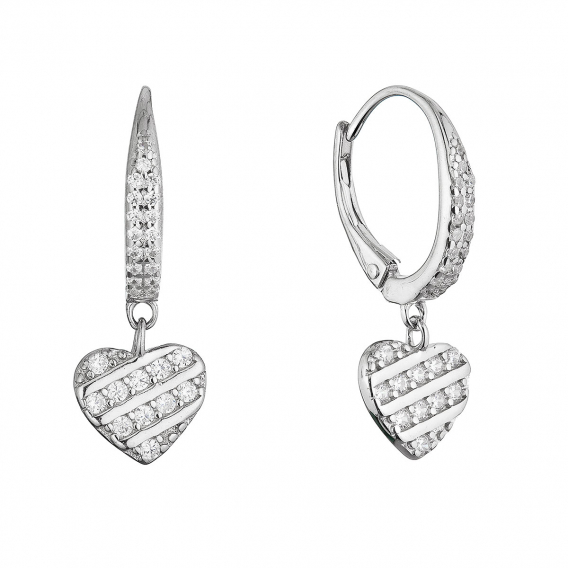Obrázok pre Strieborné náušnice so zaveseným srdiečkom 11720.1