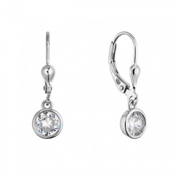 Obrázok pre Strieborné náušnice so zaveseným zirkónom 11653.1