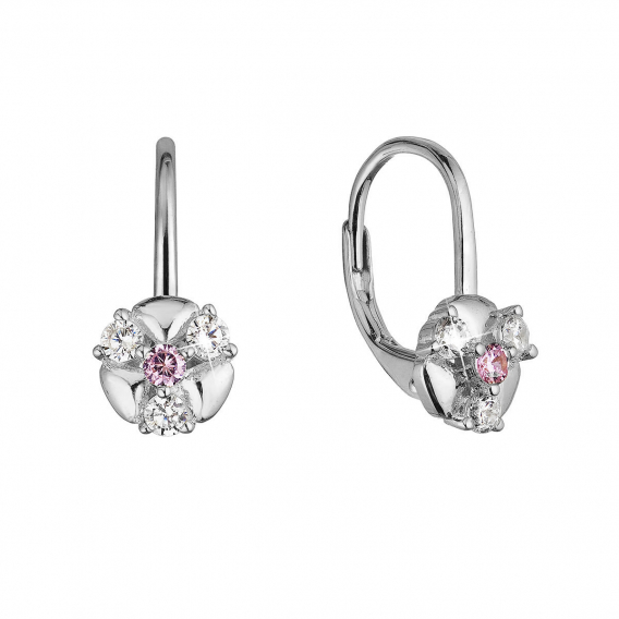 Obrázok pre Strieborné náušnice so zirkónmi 11508.3 crystal/rose