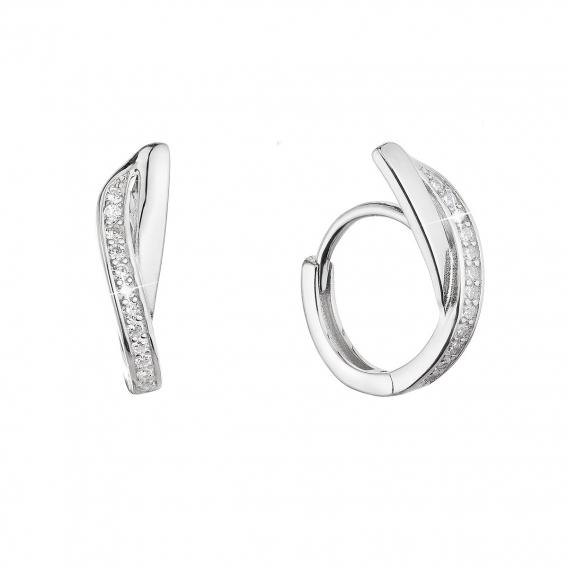 Obrázok pre Strieborné náušnice so zirkónmi v bielej farbe 11443.1