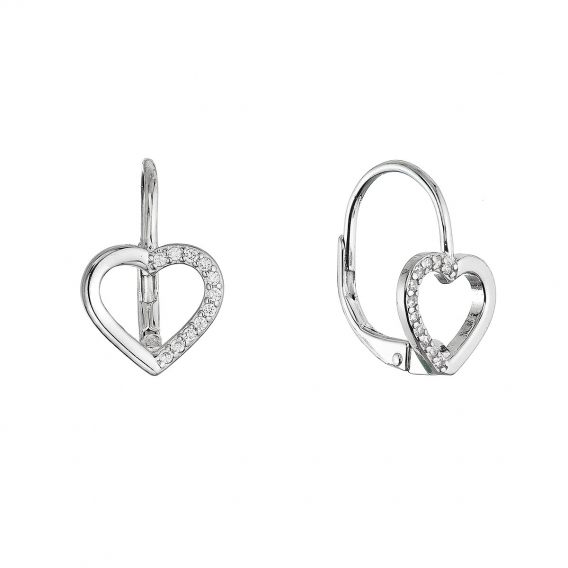 Obrázok pre Strieborné náušnice srdca 11716.1