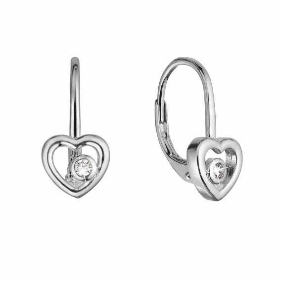 Obrázok pre Strieborné náušnice srdca so zirkónom 11514.1 crystal
