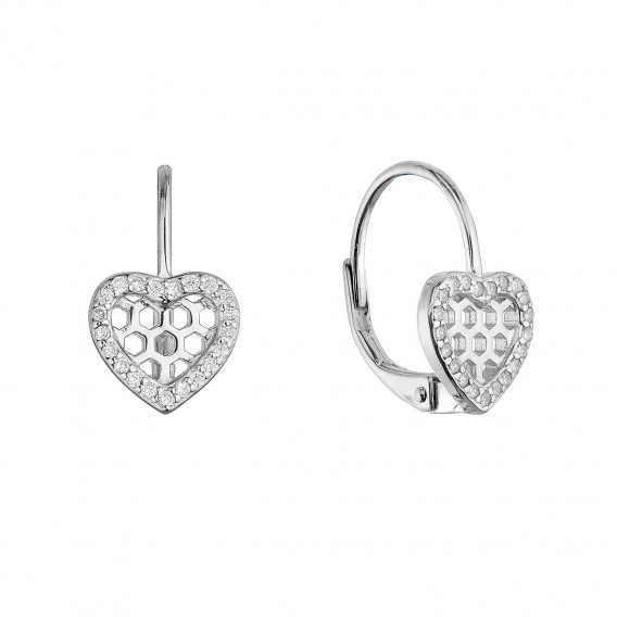 Obrázok pre Strieborné náušnice srdiečka 11715.1