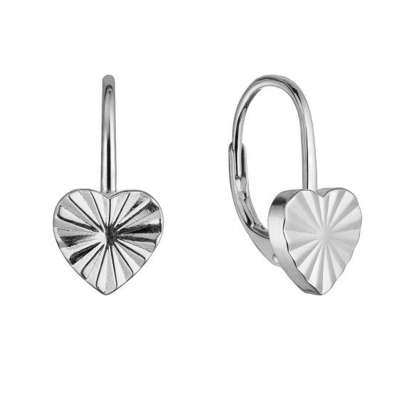 Obrázok pre Strieborné náušnice srdiečka so vzorom 61022