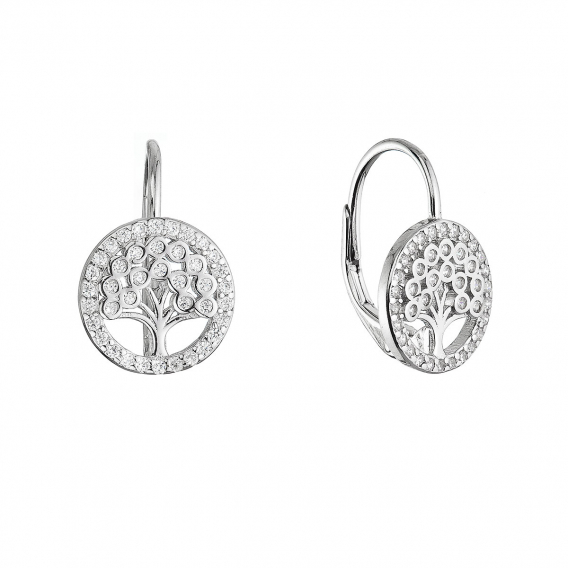 Obrázok pre Strieborné náušnice strom života so zirkónmi 11713.1