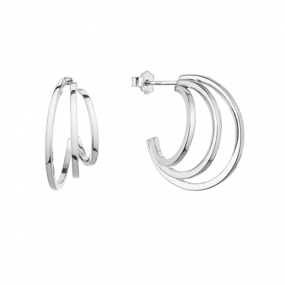 Obrázok pre Strieborné náušnice tri kruhy 61020