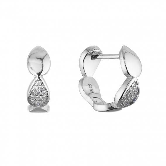 Obrázok pre Strieborné náušnice tvarované kruhy 11614.1