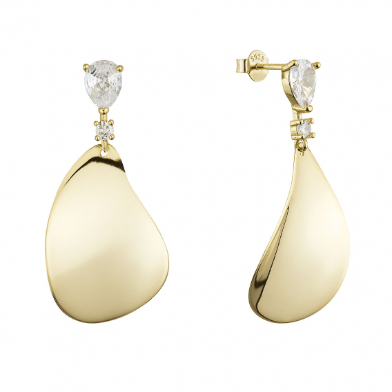 Obrázok pre Strieborné náušnice visiaca kvapka a zirkón 11724.1