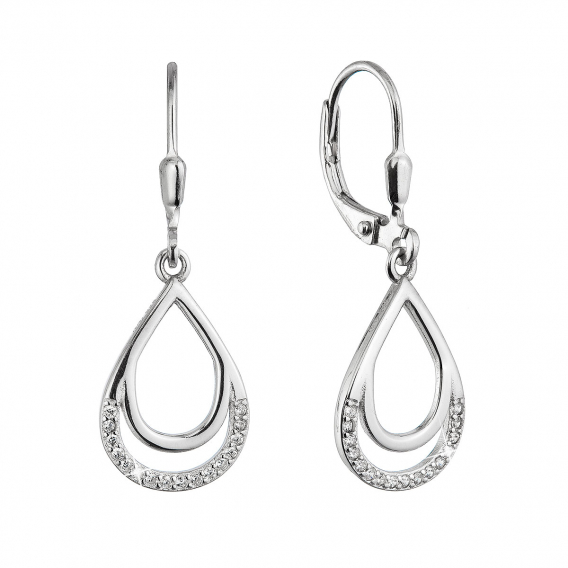 Obrázok pre Strieborné náušnice visiaca slza 11538.1