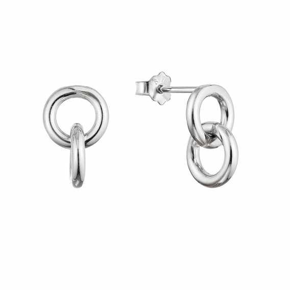 Obrázok pre Strieborné náušnice visiace krúžky 61029