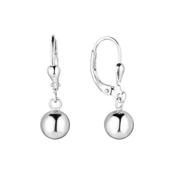 Obrázok pre Strieborné náušnice visiace s hojdajúcou sa guličkou 61061