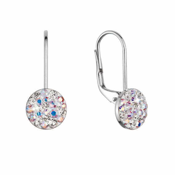 Obrázok pre Strieborné náušnice visiace s kryštálmi Swarovski ab efekt malé 31321.2 ab efekt